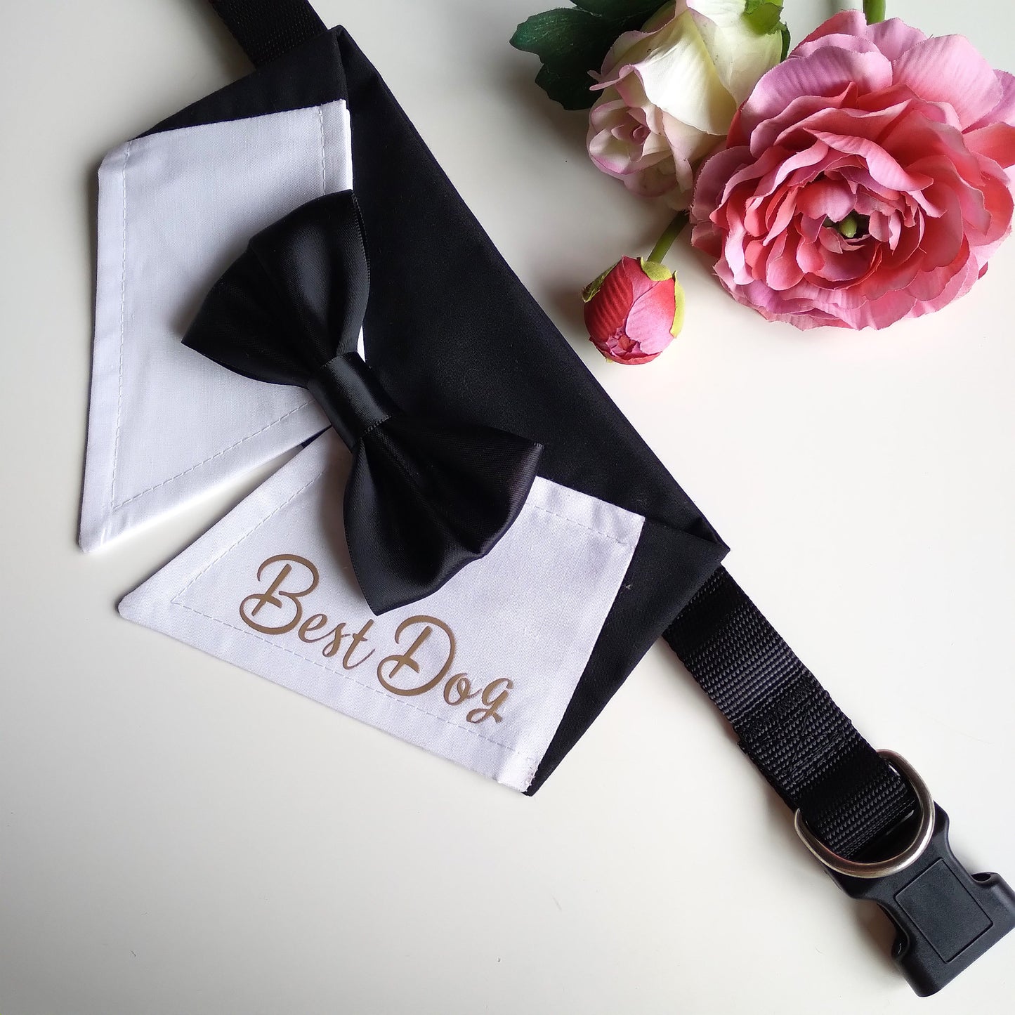 Satin Dog Bow Tie Collar: Personalized Wedding Attire