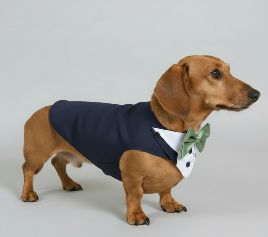 Dog Wedding Tuxedo, Tailor-made, Custom-Fit, Formal Dog Tuxedo