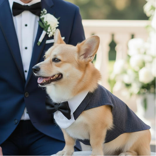 Custom Made, Wedding Dog Tuxedo, Satin Bow Tie, Colour Options, All Size Dogs