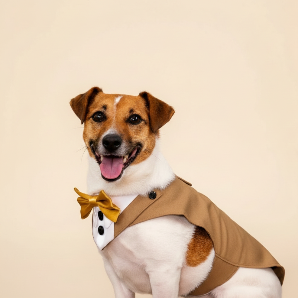 Dog Tuxedo Suit for Weddings, Custom Fit, Pet Wedding Attire, Choice of Colours