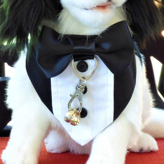 Customizable Dog Tuxedo with Heart Ring Clip, Perfect for Ring Bearer