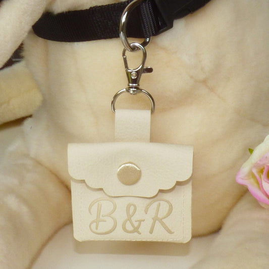 Personalised Proposal Dog Wedding Ring Pouch with Initials, Leather Ring Pouch, Wedding Ring Holder, Pet Engagement Gift, Dog Ring Bearer